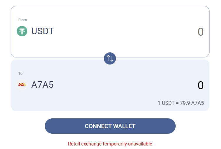 Swap USDT to A7A5